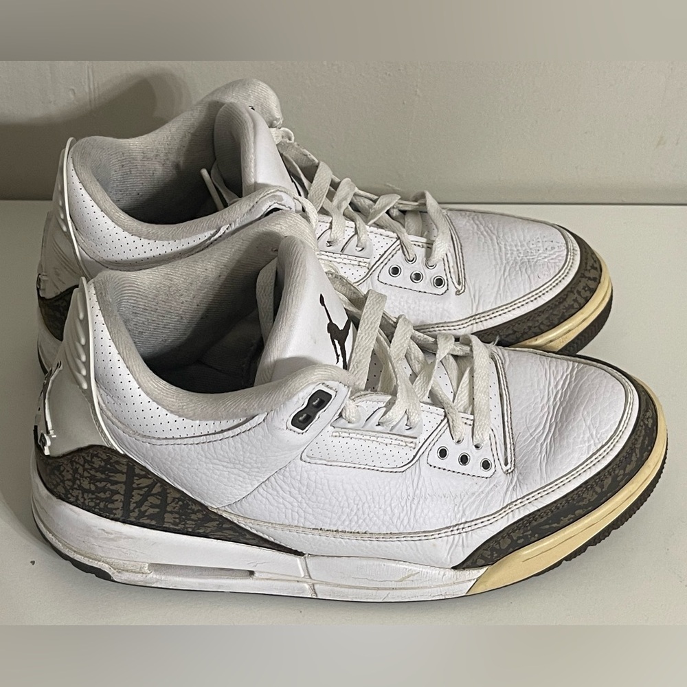 VTG Nike Air Jordan 3 Retro Mocha -White/Black/Brown Size 9.5 - Picture 3 of 7